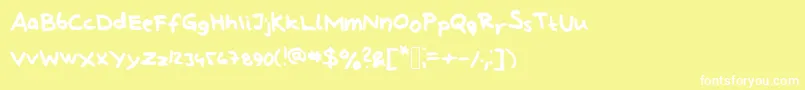 LindbergHandAndSymbols Font – White Fonts on Yellow Background