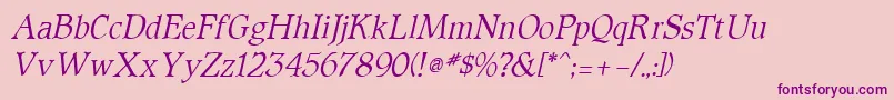 ParsonOblique-Schriftart – Violette Schriften auf rosa Hintergrund