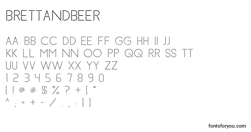 A fonte BrettAndBeer – alfabeto, números, caracteres especiais