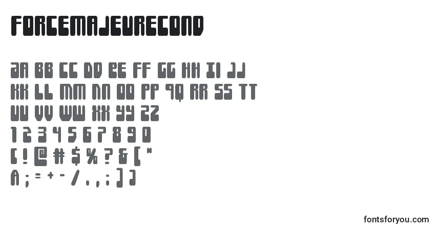 Schriftart Forcemajeurecond – Alphabet, Zahlen, spezielle Symbole