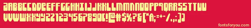 フォントForcemajeurecond – 黄色の文字、赤い背景