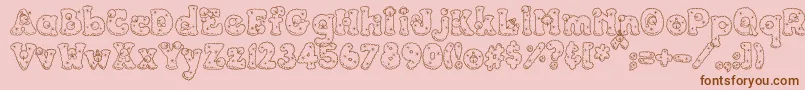 PcSnowballs Font – Brown Fonts on Pink Background