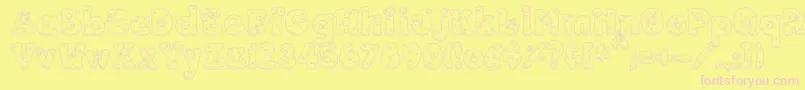 PcSnowballs Font – Pink Fonts on Yellow Background