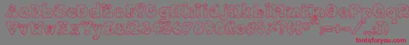 PcSnowballs Font – Red Fonts on Gray Background