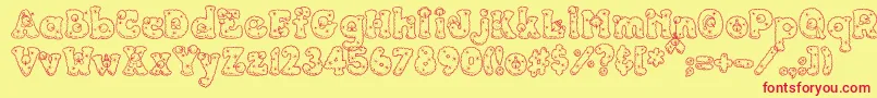 PcSnowballs Font – Red Fonts on Yellow Background