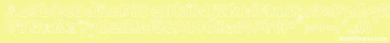 PcSnowballs Font – White Fonts on Yellow Background