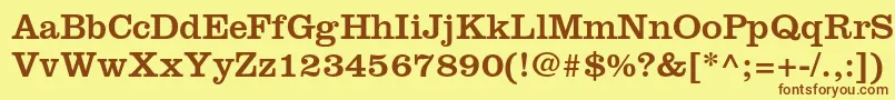Clarendonltstd-fontti – ruskeat fontit keltaisella taustalla
