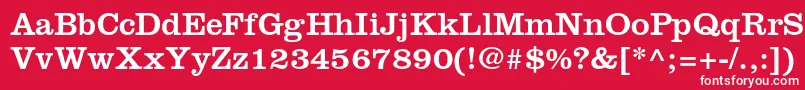 フォントClarendonltstd – 赤い背景に白い文字