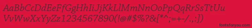 ChaparralproLightitcapt Font – Black Fonts on Red Background