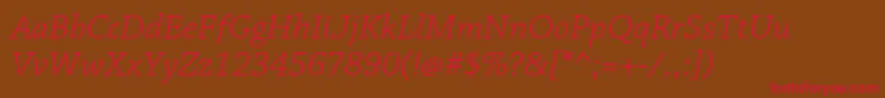 ChaparralproLightitcapt Font – Red Fonts on Brown Background