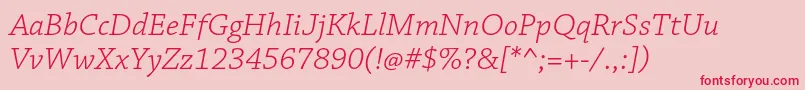 ChaparralproLightitcapt Font – Red Fonts on Pink Background