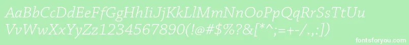 ChaparralproLightitcapt Font – White Fonts on Green Background