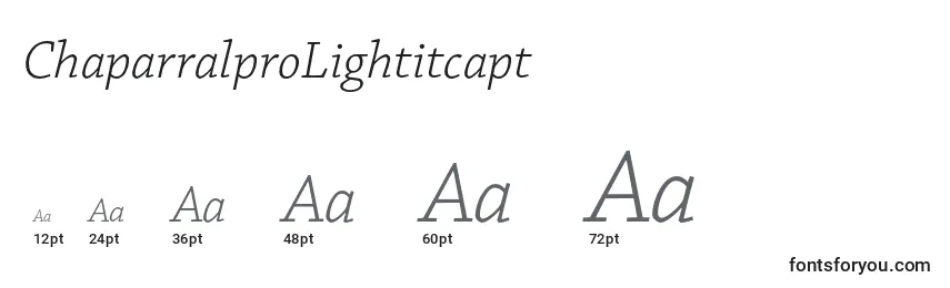 Größen der Schriftart ChaparralproLightitcapt