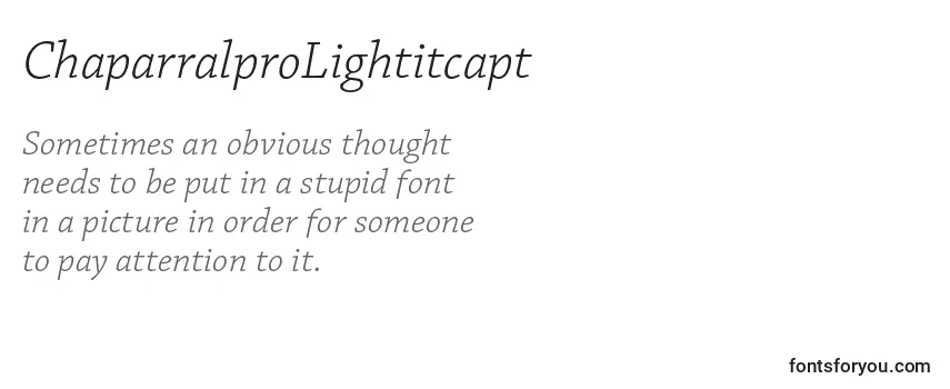 Review of the ChaparralproLightitcapt Font