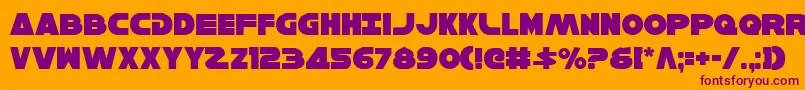 HanSolo-Schriftart – Violette Schriften auf orangefarbenem Hintergrund