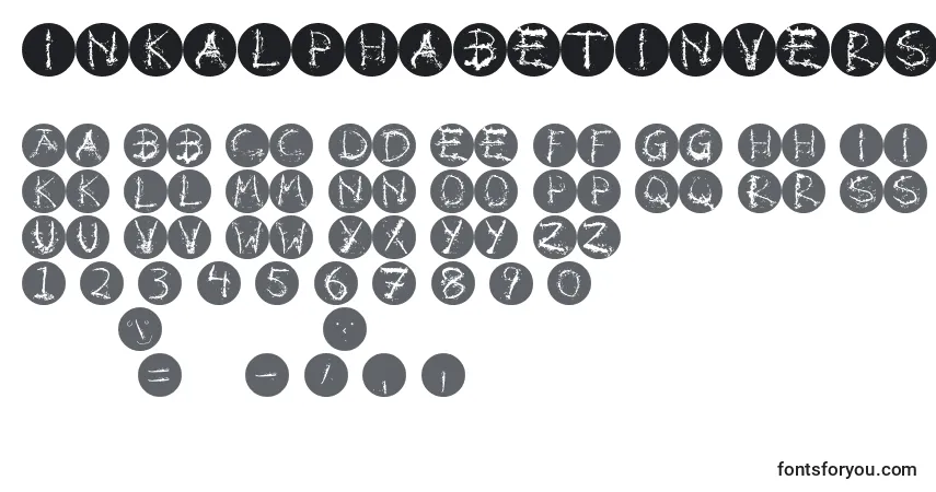 Inkalphabetinvers Font – alphabet, numbers, special characters