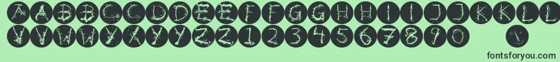 Inkalphabetinvers Font – Black Fonts on Green Background