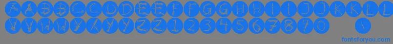 Inkalphabetinvers Font – Blue Fonts on Gray Background