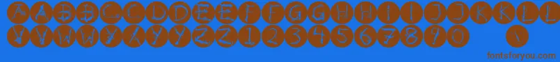 Inkalphabetinvers Font – Brown Fonts on Blue Background