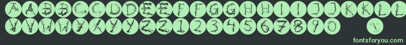 Шрифт Inkalphabetinvers – зелёные шрифты на чёрном фоне