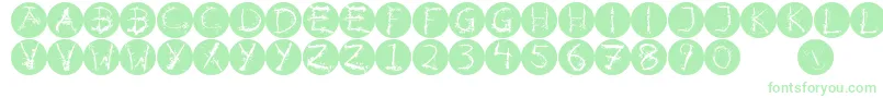 Czcionka Inkalphabetinvers – zielone czcionki na białym tle