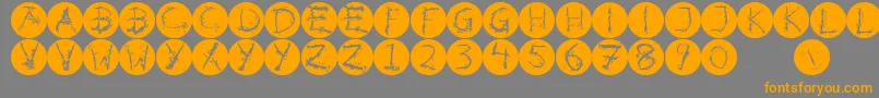 Inkalphabetinvers Font – Orange Fonts on Gray Background