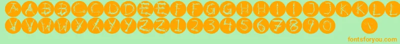 Inkalphabetinvers Font – Orange Fonts on Green Background