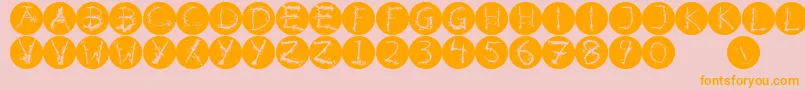 Czcionka Inkalphabetinvers – pomarańczowe czcionki na różowym tle