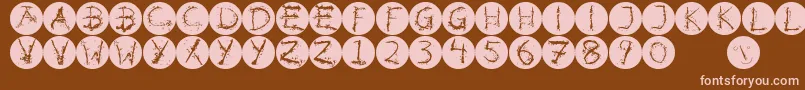 Шрифт Inkalphabetinvers – розовые шрифты на коричневом фоне