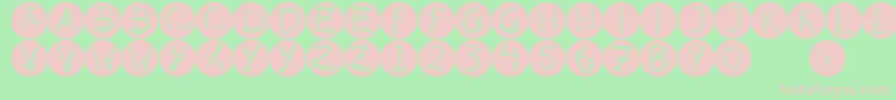 Inkalphabetinvers-fontti – vaaleanpunaiset fontit vihreällä taustalla