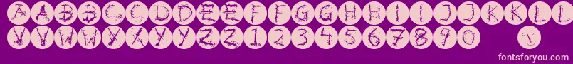 Шрифт Inkalphabetinvers – розовые шрифты на фиолетовом фоне