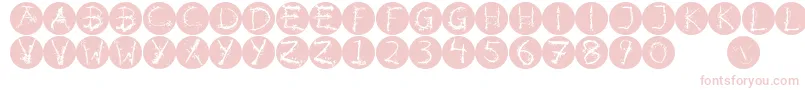 Шрифт Inkalphabetinvers – розовые шрифты на белом фоне