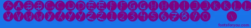 Inkalphabetinvers-fontti – violetit fontit sinisellä taustalla