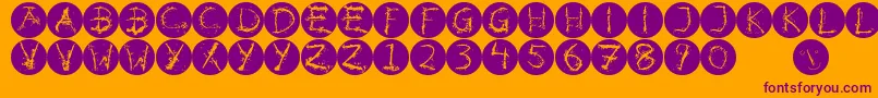 Inkalphabetinvers Font – Purple Fonts on Orange Background