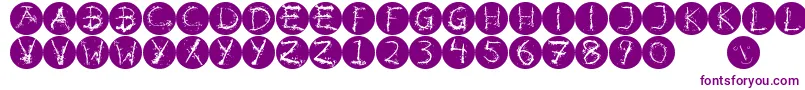 Inkalphabetinvers-Schriftart – Violette Schriften auf weißem Hintergrund