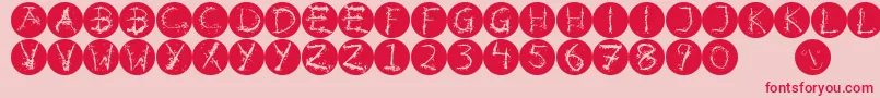 Inkalphabetinvers-fontti – punaiset fontit vaaleanpunaisella taustalla