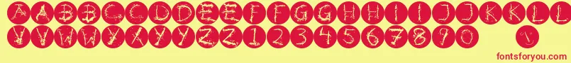 Inkalphabetinvers Font – Red Fonts on Yellow Background
