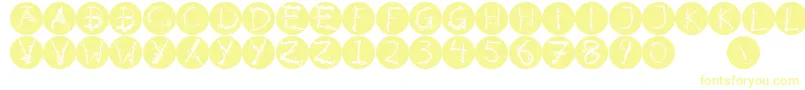 Inkalphabetinvers-fontti – keltaiset fontit valkoisella taustalla
