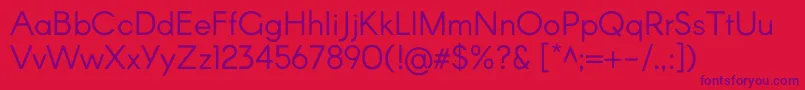 ArconRegular Font – Purple Fonts on Red Background