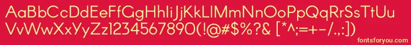 ArconRegular Font – Yellow Fonts on Red Background