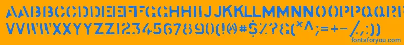 フォントStocks – オレンジの背景に青い文字