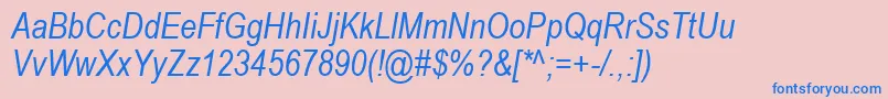 ArialNarrowItalic Font – Blue Fonts on Pink Background