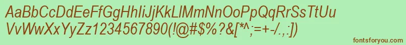 ArialNarrowItalic Font – Brown Fonts on Green Background
