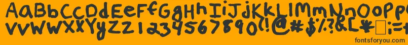 ErinsHandwriting2 Font – Black Fonts on Orange Background