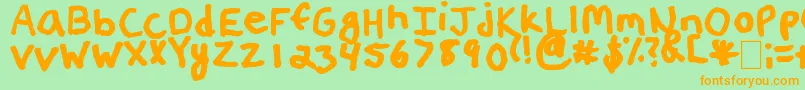 ErinsHandwriting2 Font – Orange Fonts on Green Background