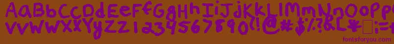 ErinsHandwriting2 Font – Purple Fonts on Brown Background