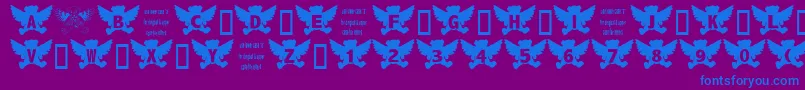 AngelBear Font – Blue Fonts on Purple Background