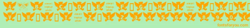 AngelBear Font – Orange Fonts on Green Background