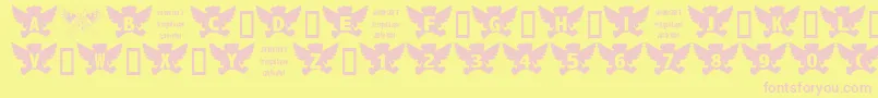 AngelBear Font – Pink Fonts on Yellow Background