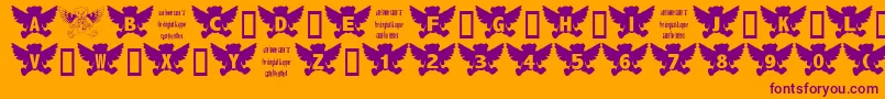 AngelBear Font – Purple Fonts on Orange Background